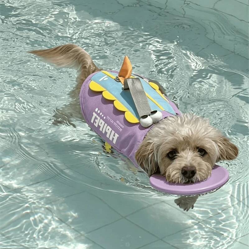 Life Jacket Buoyancy - Hundeschwimmweste in niedlicher Haifischform, Anti-Erstickungs-Schwimmhilfe mit