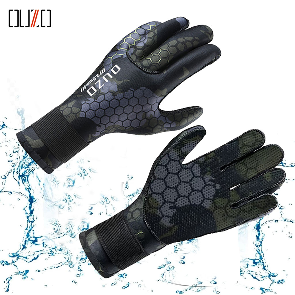 Wetsuit 3Mm Neoprene - 3 mm Neopren-Tauchhandschuhe, camo-beständig, warm, rutschfest,